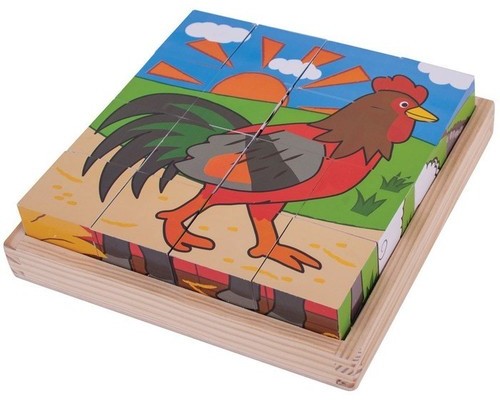 Bigjigs Toys Klocki obrazkowe Farma