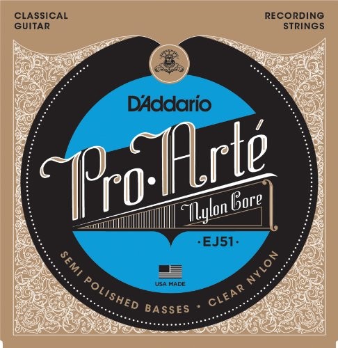 D'Addario EJ51 komplet strun nylonowych o najwyższej jakości dla gitara koncertowa  Hard Tension EJ51