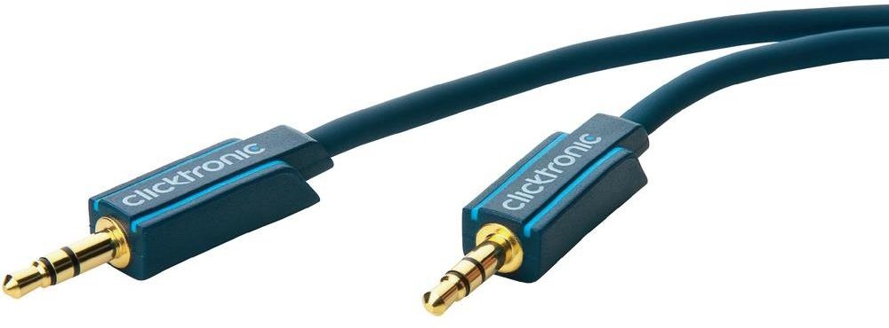 ClickTronic Kabel audio Jack 70480 [1x Złącze męskie jack 3 5 mm 1x Złącze męskie jack 3 5 mm] 5 m niebieski