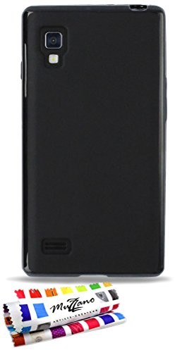 LG Ultraflache weiche Schutzhülle L9 [Le Glossy Hybrid] [Schwarz] von MUZZANO + STIFT und MICROFASERTUCH MUZZANO GRATIS - Das ULTIMATIVE, ELEGANTE UND LANGLEBIGE Schutz-Case für Ihr L9