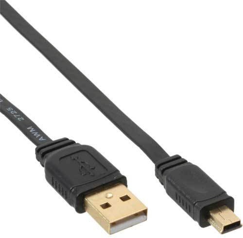 InLine 31850 °F adapter kabel USB A Mini USB 2.0 płaski przewód (5 m)