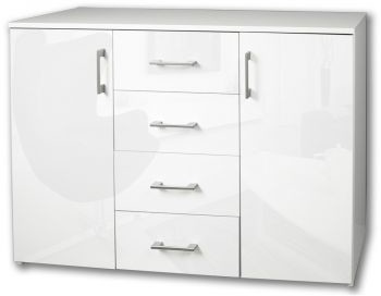 Akord FABRYKA MEBLI KOMODA K45 AKRYL BIAŁA WYSOKI POŁYSK