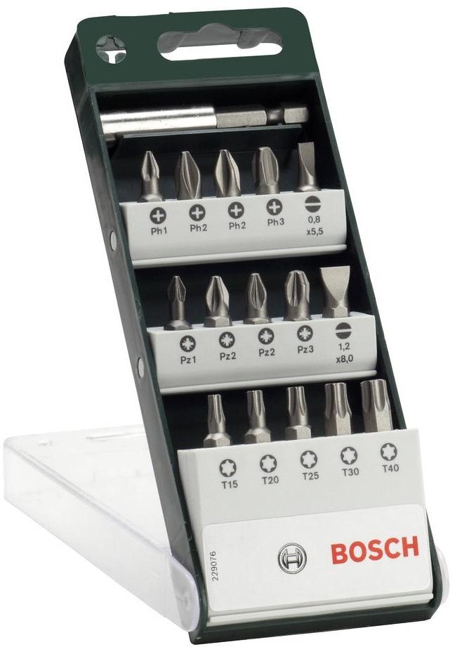 Bosch 2609255977, płaski, krzyżakowy Phillips, krzyżakowy Pozidriv, TORX, 16 szt.