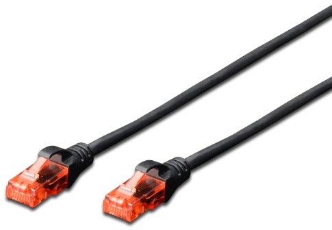 Ewent wtyczki przewód krosowy CAT 6 u/UTP, AWG 24/7, 2 złącza RJ45, 1 m, czarna EW-6U-010BL