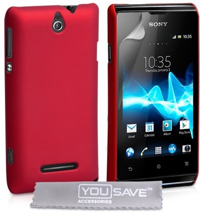Sony Yousave Accessories Hybrid-Schutzhülle Hartschale für Xperia E - Rot