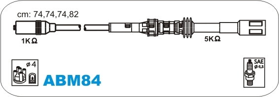 JANMOR Zestaw przewodów zapłonowych ABM84