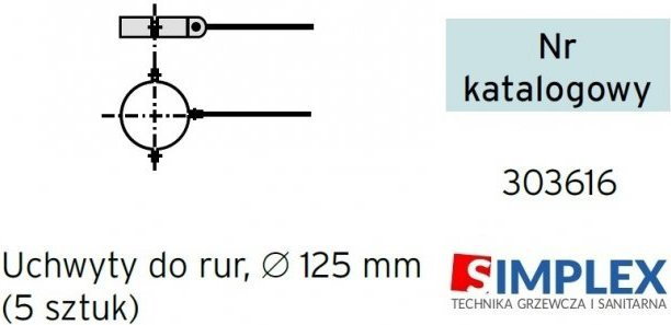Vaillant uchwyty do rur, fi 125 mm (5 sztuk) kod 303616