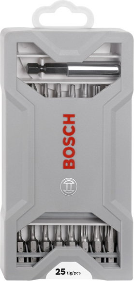 Bosch 25-częściowy zestaw końcówek wkręcających PH1; PH2; PH3; PZ1; PZ2; PZ3; T1