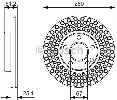 BOSCH Tarcza hamulcowa przednia, 0 986 479 A00  0986479A00