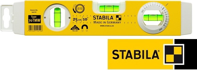 Stabila Poziomnica aluminiowa magnetyczna krótka z regulacją kąta 3 libelle, typ