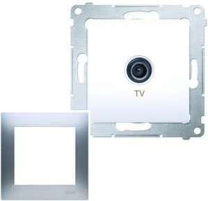 Kontakt Simon 54 - Gniazdo antenowe TV Pojedyncze srebrny mat DAK1.01/43