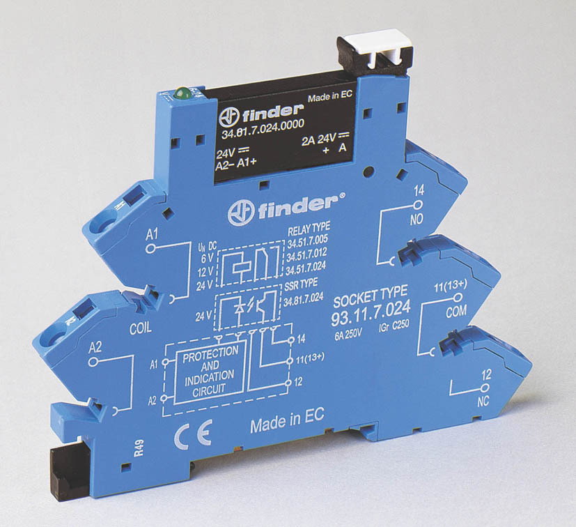 Finder Przekaźnikowy moduł sprzęgający 1NO 12...240V AC/2A, ster. 24V DC 38-91-7