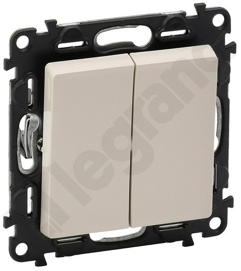 Legrand Valena Life Przycisk Podwójny przełączny NO/NC - 6 A Kremowy - 752218