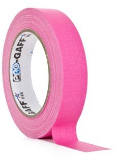 ProTapes Permacel taśma klejąca materiałowa, fluorescencyjna, rozmiar 25 mm1 x 22,9 m, różowa PROGAFF24NPK