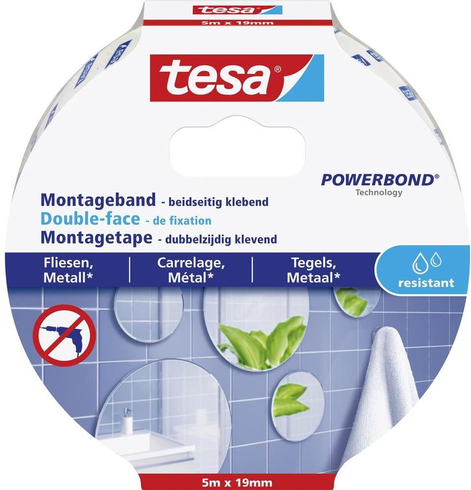 TESA Taśma montażowa POWERBOND DxS) 5000 mm x 19 mm 77745-00000-00 1 Rolka(ek)