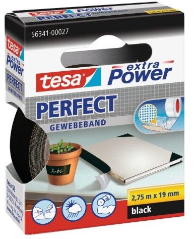 tesa taśma tkaninowa, wymiary 2,75 x 19 mm, czarny 56341-00027-03