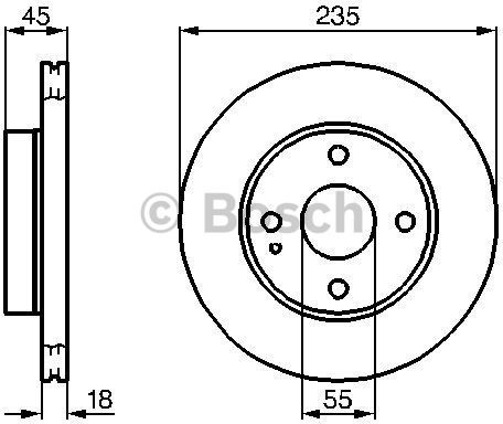 BOSCH Tarcza hamulcowa przednia, 0 986 478 241  0986478241