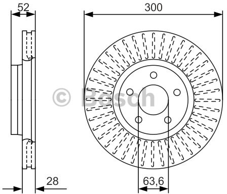 BOSCH Tarcza hamulcowa przednia, 0 986 479 D38  0986479D38