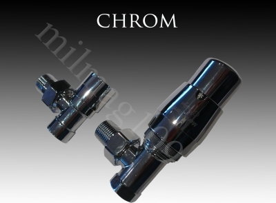 Mera Term Zestaw zaworów grzejnikowych termostatycznych ROYAL kątowy CHROM