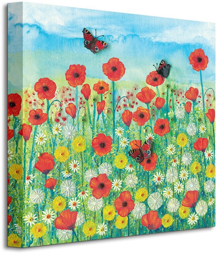 Pyramid Posters Peacocks And Poppies - Obraz na płótnie WDC95353