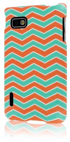 LG MPERO SNAPZ Series Gummierte Case Tasche Hülle for Optimus F3 MS659 - Mint Chevron (Compatible wi