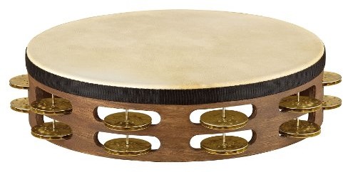 Meinl Percussion meinl Percussion tahv WB Vintage Goat Skin Wood Tambourine z mosiądzu obejmy (1-rzędowa), średnica 25,40 cm (10 cali) TAH2V-WB