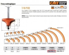 CMT FREZ ZAOKRĄGLAJĄCY Z ŁOŻYSKIEM HM R=19 D=50,8 I=25,4 S=12 CMT938.990.11