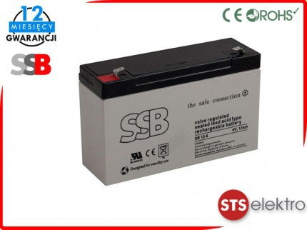 SSB Akumulator AGM SB 12-6 12Ah 6V