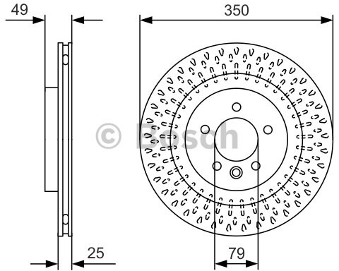 BOSCH Tarcza hamulcowa tylna, 0 986 479 D31  0986479D31