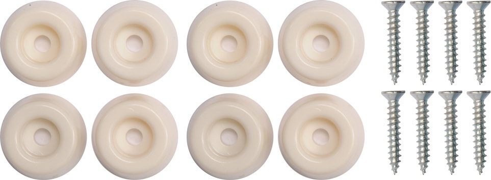 VOREL Podkładki plastik wkręt 20mm białe 8szt. 74944
