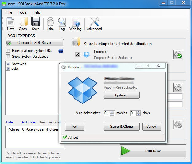 PRANAS.NET SQLBackupAndFTP Standard