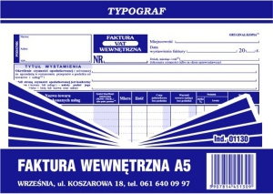 Typograf Druk Faktura Wewnętrzna A5 1130 TP018