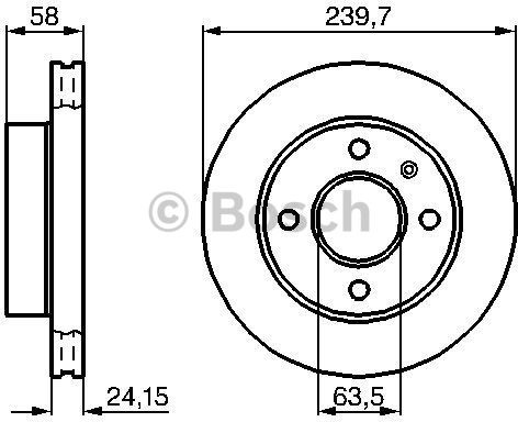 BOSCH Tarcza hamulcowa przednia, 0 986 478 148  0986478148