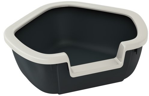 Ferplast 72039099W1 Katzentoilette Dama, Offene Katzentoilette, Maße:: 57,5 X551,5 X222 C,, Shwarz