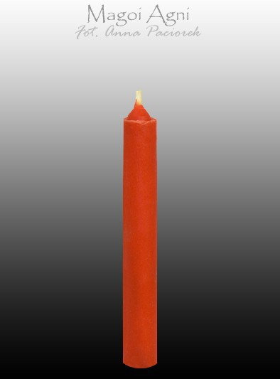 Magoi Agni Czerwona świeca z wosku 9x1,2cm drim07