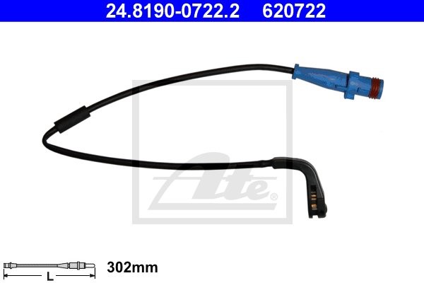 ATE CZUJNIK KLOCKÓW HAM  24.8190-0722.2 OPEL VECTRA C 3.0CDTI 05-, 3.2 V6 02-, GTS 3.0CDTI 05-