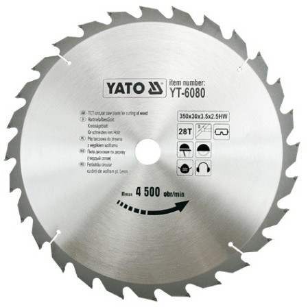 YATO Piła tarczowa 350x28x30 mm YT-6080
