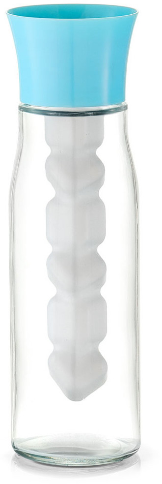 Zeller Szklana karafka z wkładem na lód 800 ml kolor niebieski ZELLER B01FUEA7T4