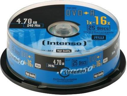 Intenso DVD+R 4.7GB / 16-krotny / 25w pudełku Szpulabox 4111154