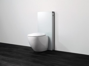 Фото - Інсталяція для туалету Geberit Monolith Moduł sanitarny do WC wiszącego H101 szkło białe/aluminiu 