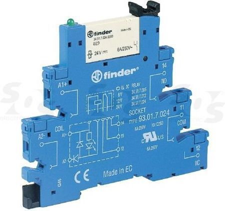 Finder Przekaźnikowy moduł sprzęgający 6,2mm, 1CO 6A 24VDC 38.51.7.024.4050