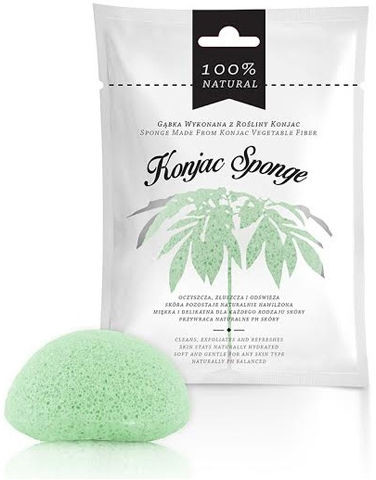 Konjac Sponge gąbka do kąpieli do Twarzy - Zielona