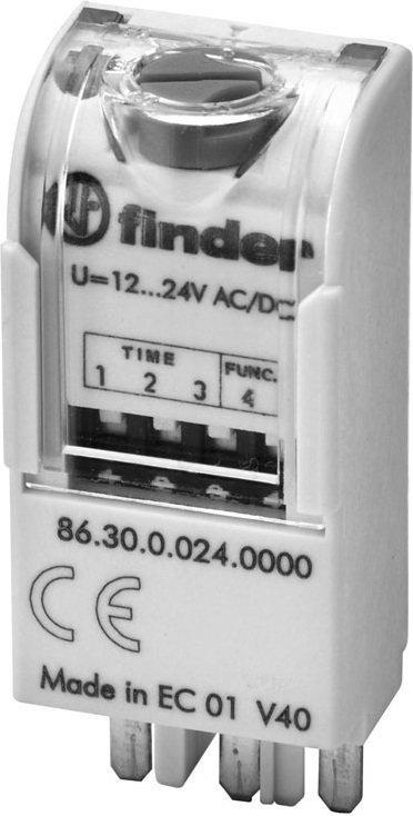 Finder Moduł czasowy do Przekaźnika 230-240V AC, Funkcja AI, DI 86.30.8.240.0000