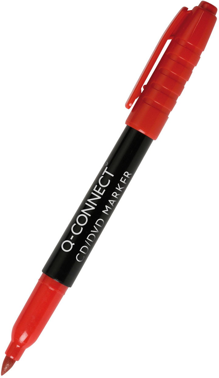 Q-CONNECT Marker do płyt CD/DVD , 1mm (linia), czerwony KF02302
