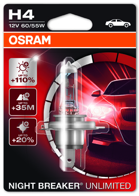 OSRAM H4 12V 60/55W P43t NIGHT BREAKER UNLIMITED