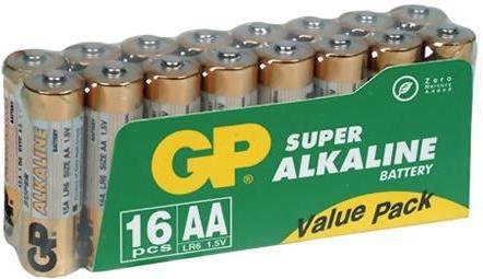 GP Batteries Alkaiczne Bateriee AA 1,5V - 16 - pack 03015AS16