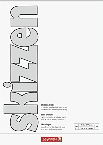 Brunnen Fontanna 1047455/bloku rysunkowego znaku, A4, 190 G/M, 50 arkuszy, biały 47455