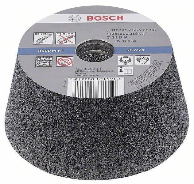 Bosch Pokrywa szlifierska stożkowa kamień/beton 90 mm 110 mm 55 mm 24 1608600239 Ziarnistość 24 1 szt