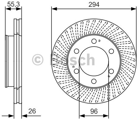 BOSCH Tarcza hamulcowa przednia, 0 986 479 D33  0986479D33