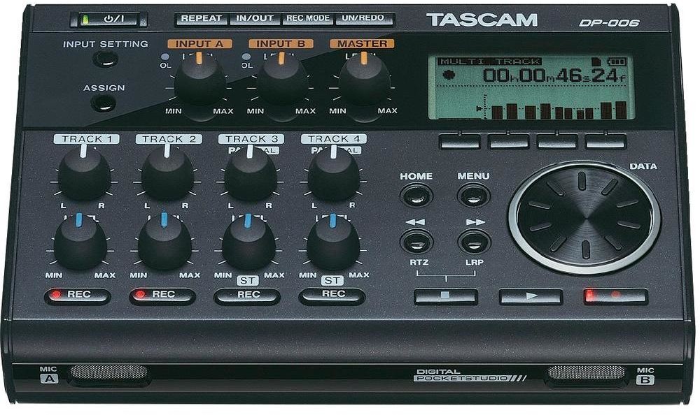 Tascam Rejestrator audio DP-006 Ilość kanałów nagrywania 1 WAV 16 Bit 44.1 kHz
